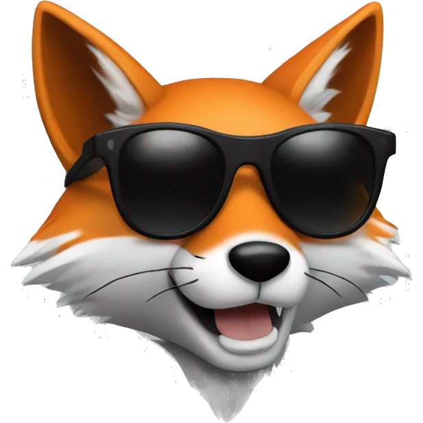 fox with black sunglasses, anime style emoji