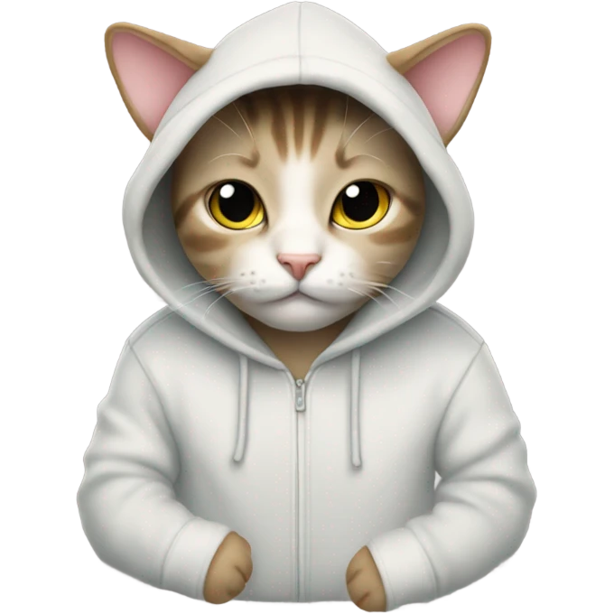 Cat wearing a hoodie emoji