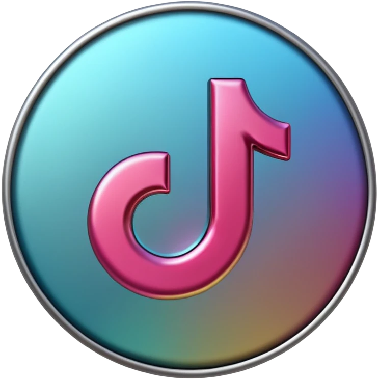 Realistic, 3D, Tiktok logo emoji