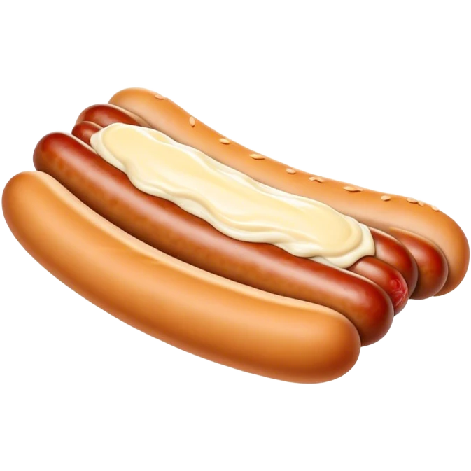 Saucisse avec  de la mayonnaise sur un côté sans pain emoji