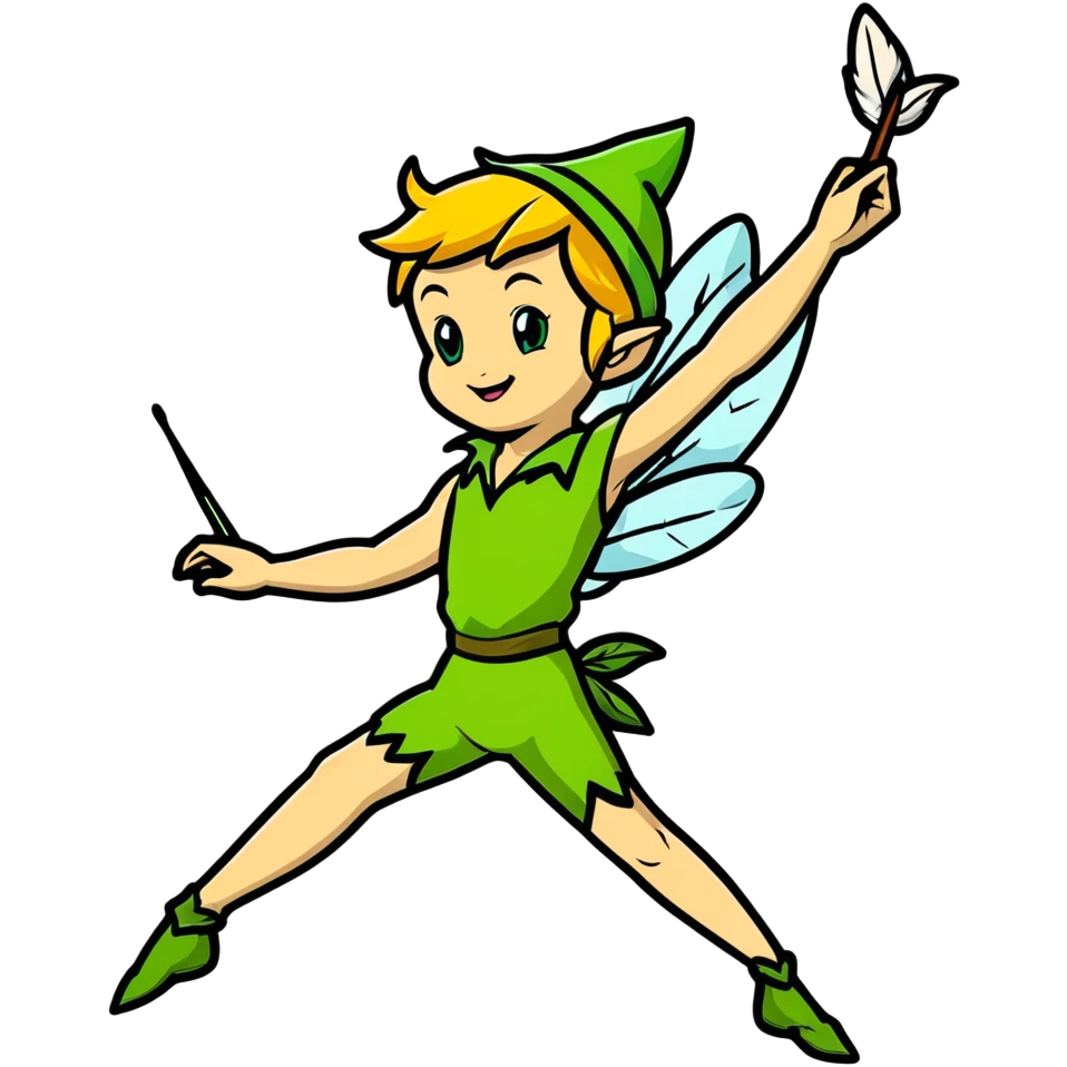 peter pan with tinkerbell emoji