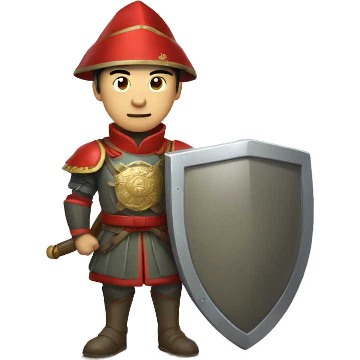 mediavel chinese soldier with big shield emoji