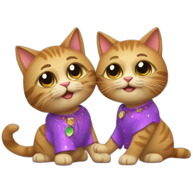 two disco cats emoji