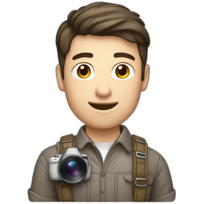 Male Photographer Caucasian brunette emoji
