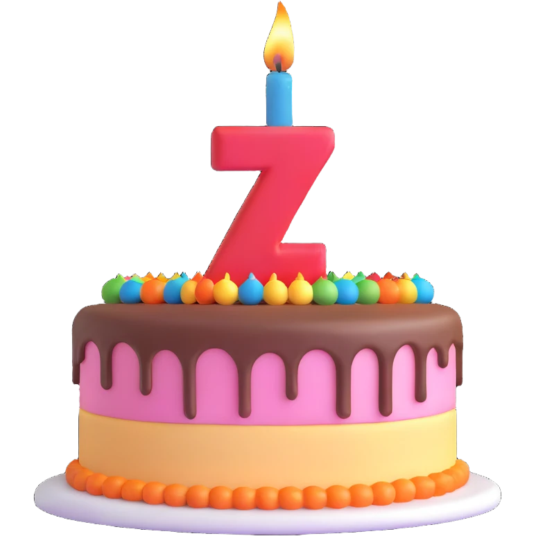 birthday cake with number 7 candle emoji