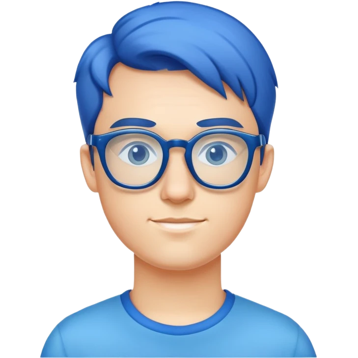 geek with blue glasses close up emoji