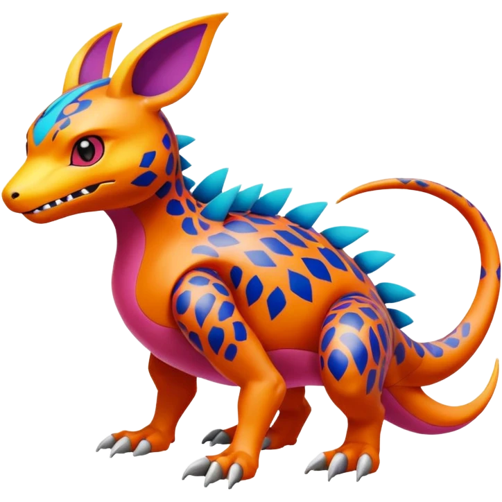  colorful modern Fakémon-Pokémon-Digimon-Vernid-creature (full body) emoji