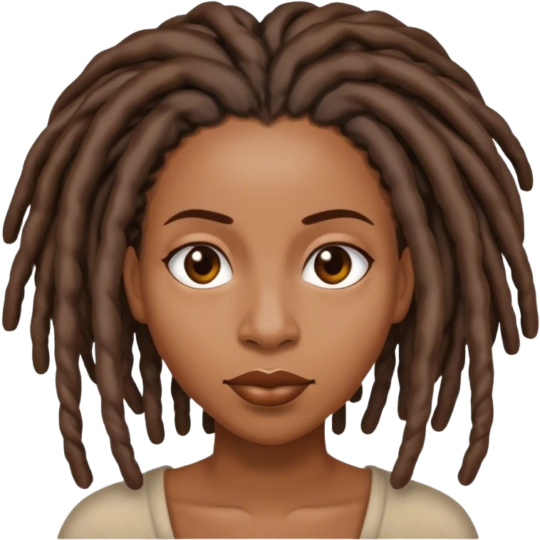 Black woman with locs ironic face emoji