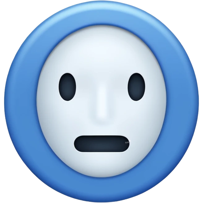 Blue circle with irregularities on it on it is boundaries and it should have a white tick no face emoji