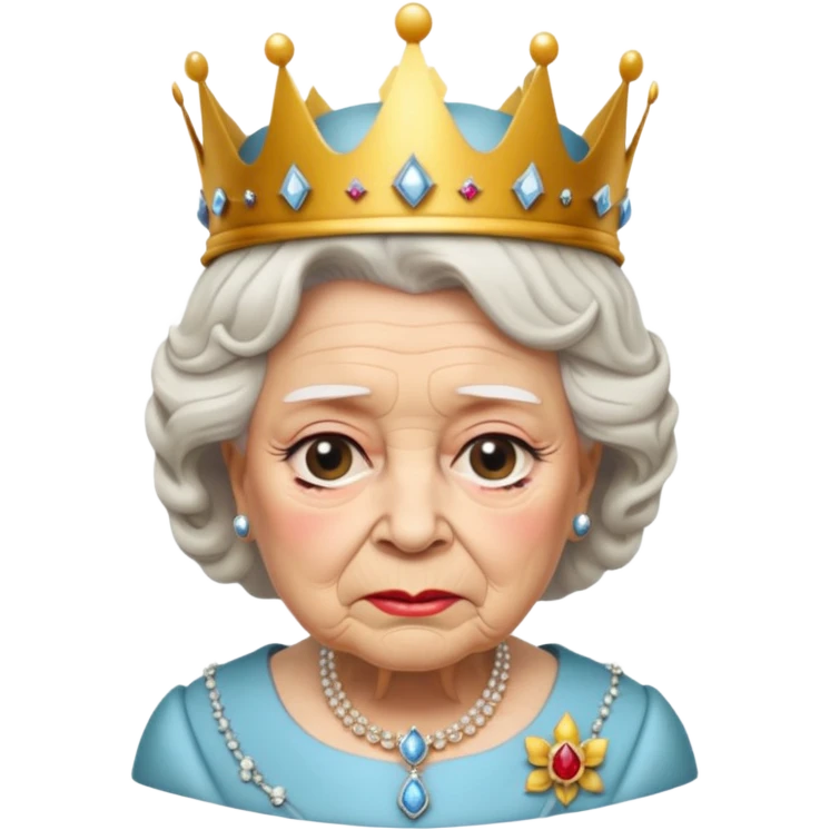 La reine Élisabeth 2 en moche emoji