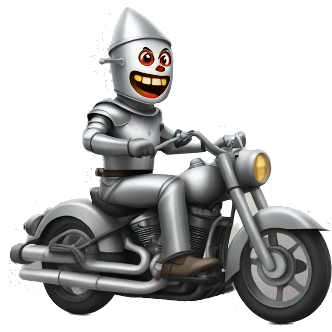 Real Evil Tin Man riding motorcycle  emoji