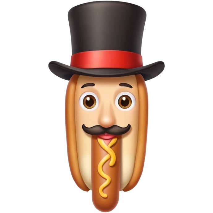Hot dog man with a top hat  emoji