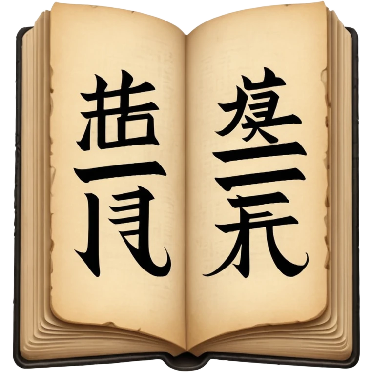open book with Chinese character 文 on the page emoji