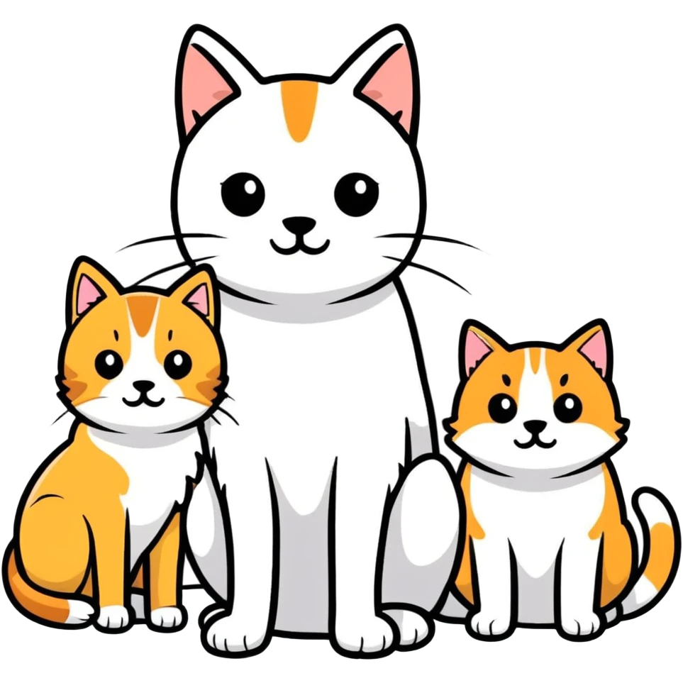a cat and dogs together emoji