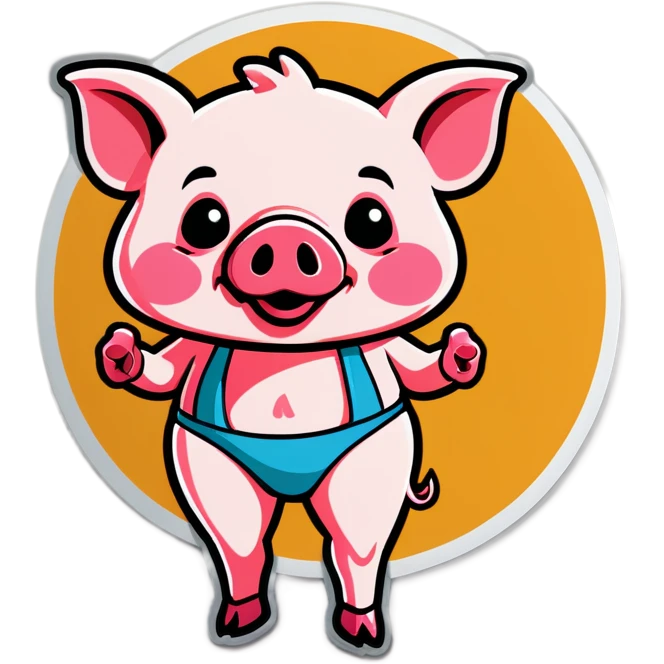 Pig in a bikini emoji