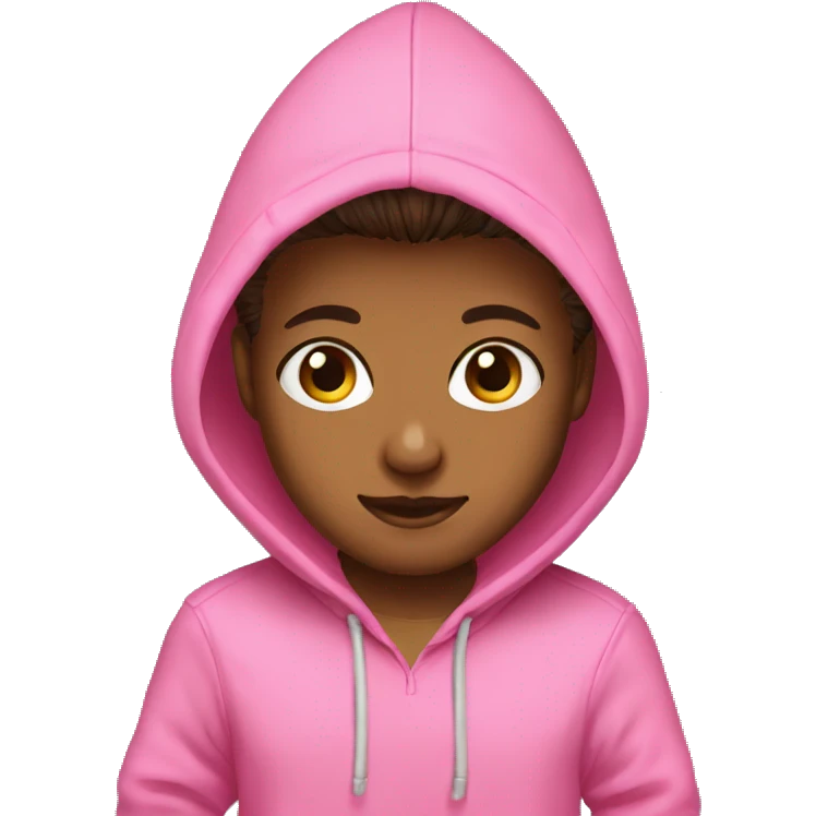 Toddle brown eyes short spiky hair pink hoodie  emoji