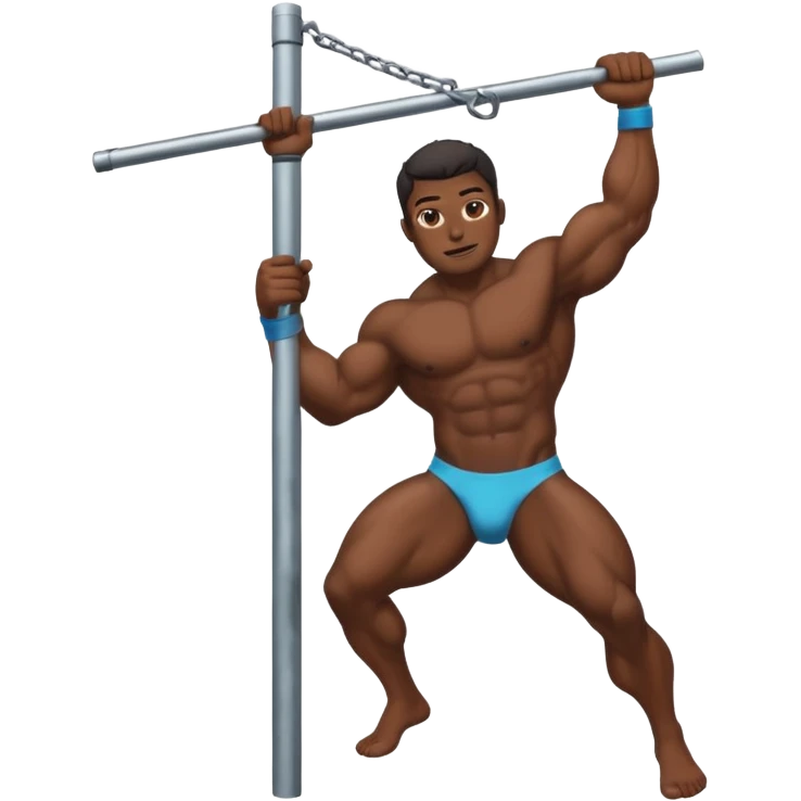 A black stripper on a pole emoji
