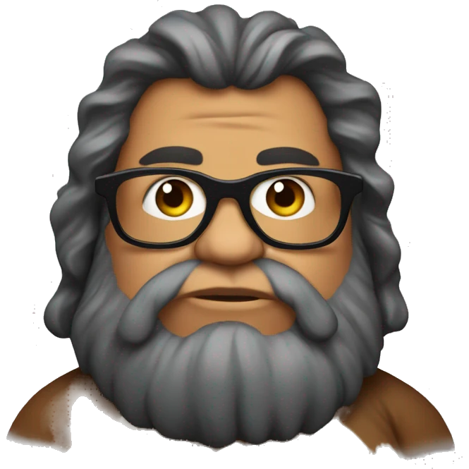 Fat caveman with glasses wearing Star Wars shirt emoji