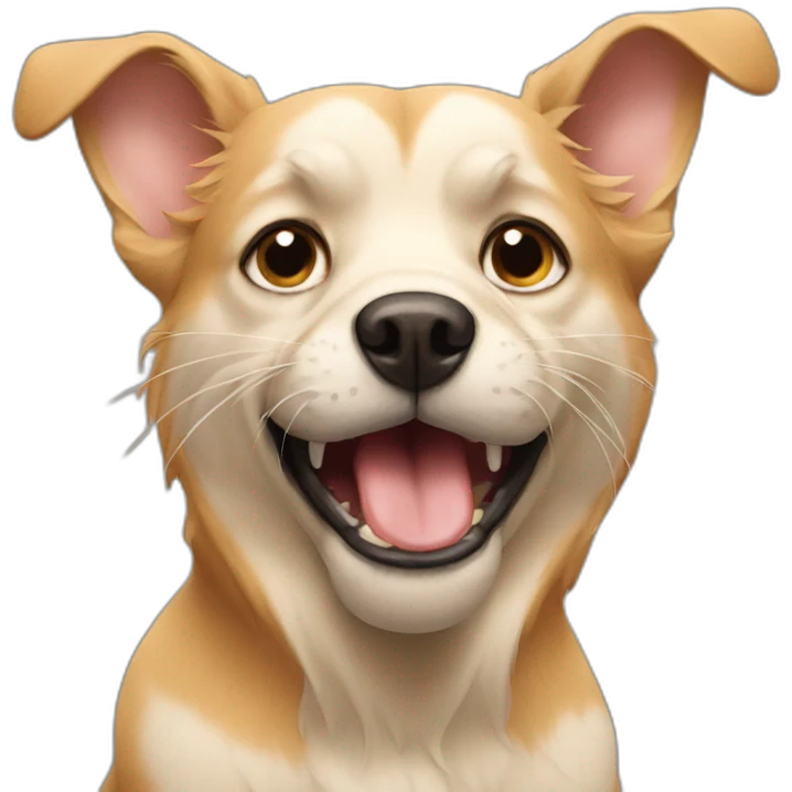 dog with cat coming out of its mouth emoji