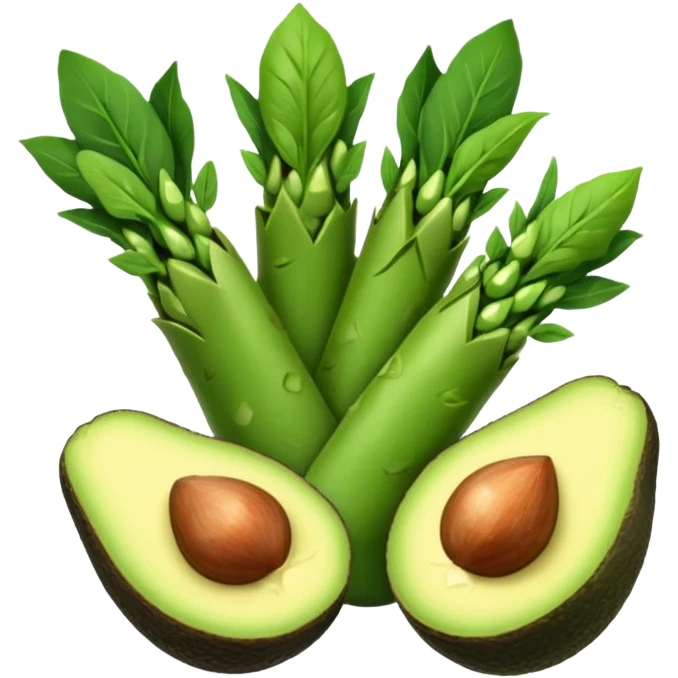 asparagus avocado and spinach emoji
