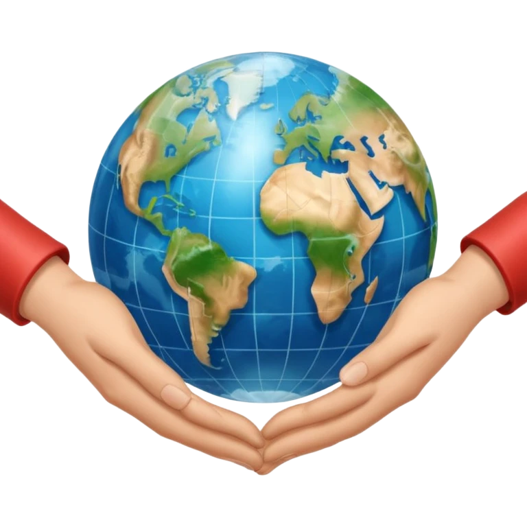 Shake hands emoji with heart and globe showing negotiation of climate change  emoji