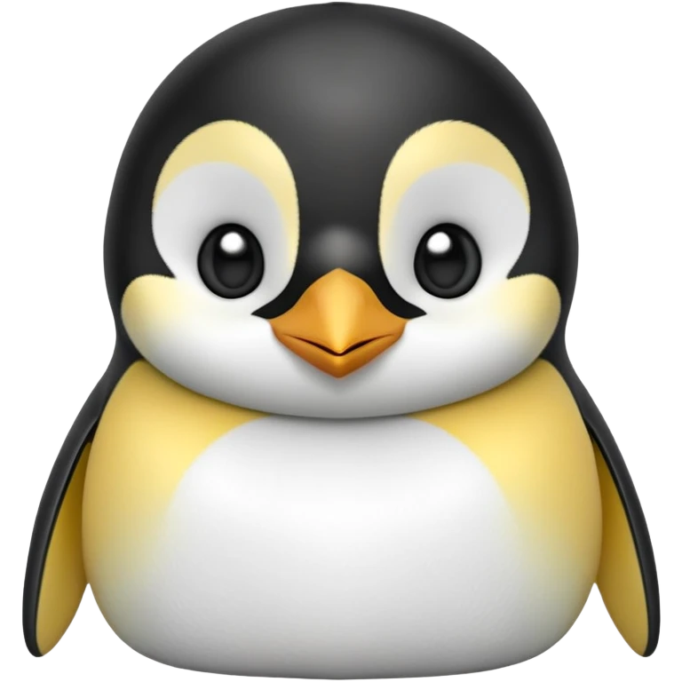 cinematic-cute-emperor-penguin-portrait-emoji,-head-tilted-playfully-and-inquisitively,-with-glossy,-pristine-plumage,-sparkling-eyes-filled-with-curiosity,-simplified-yet-irresistibly-adorable-features, black, large black eyes face emoji