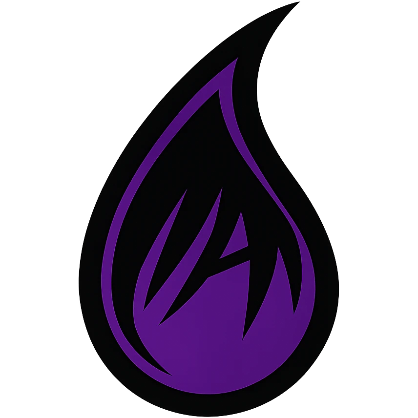 emo teardrop, black and purple emoji