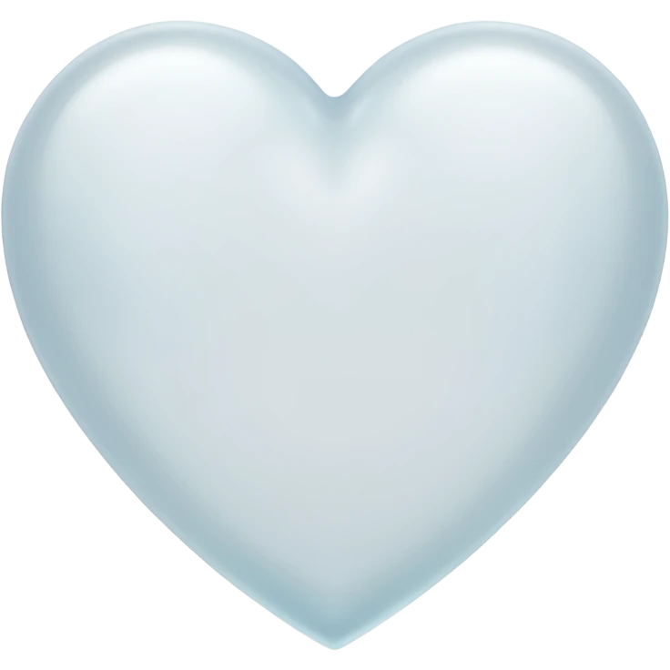 white heart with a frosted glass look emoji