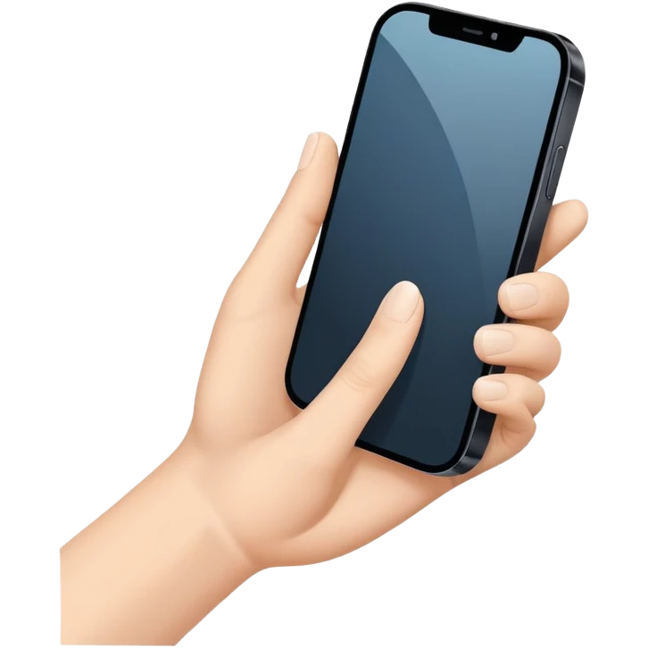 one hand holding iphone 12 emoji