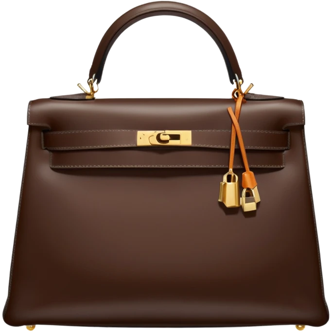 hermes kelly deep chocolate brown color bag emoji