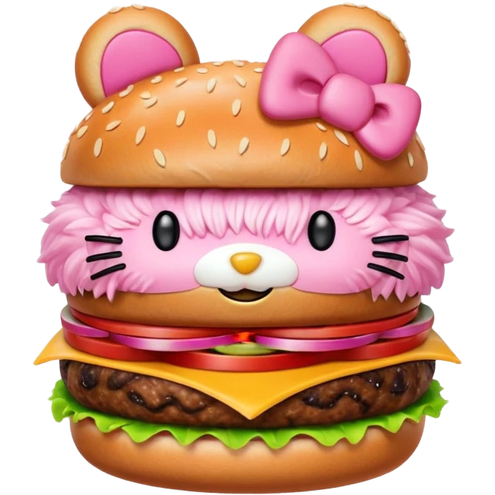 Hello kitty hamburger emoji