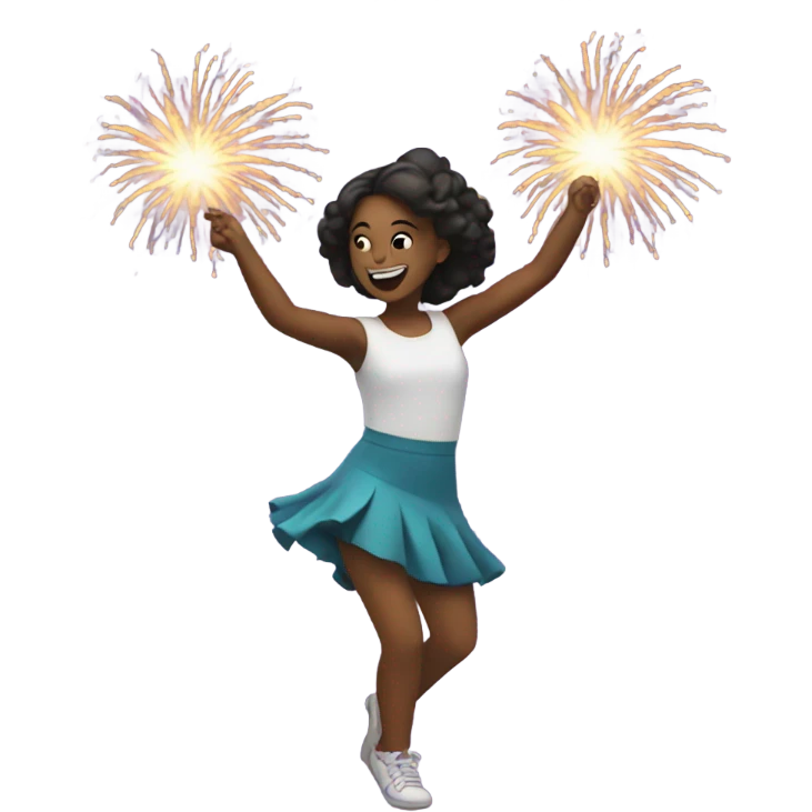 Girls dancing with fireworks  emoji