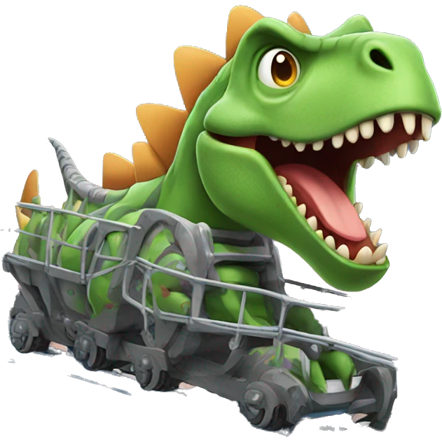 Dinosaur riding rollercoaster emoji