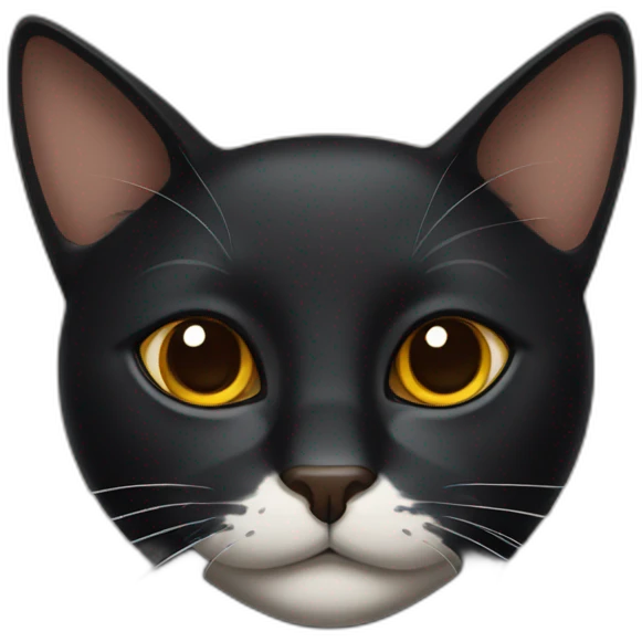 Black cat with brown eyes with a lid in his mouth emoji