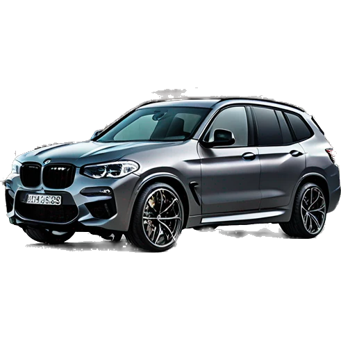 BMW x3m in donington grey metallic color with red salon emoji