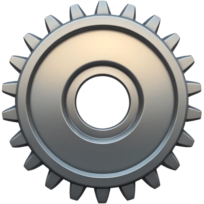 generate a very realistic steel gear emoji