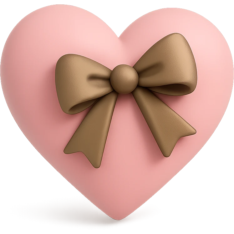 Pink heart with bow emoji