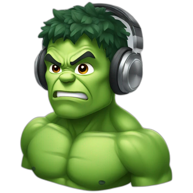 Hulk with headphone  emoji