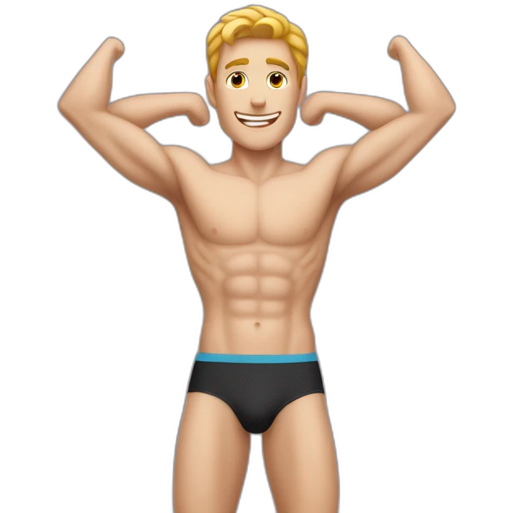 skinny speedo white men arms raised emoji