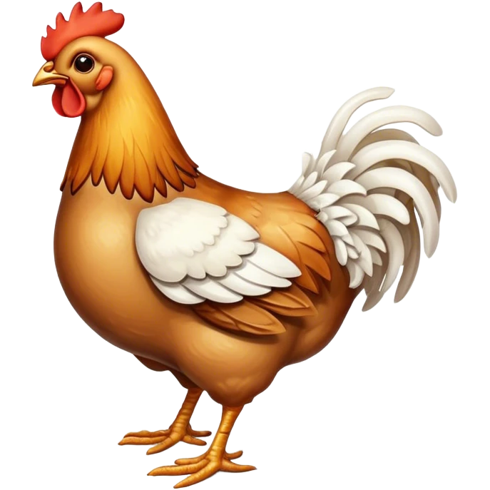 Roasted chicken  from the oven with white poultry frills decoration on its feet emoji
