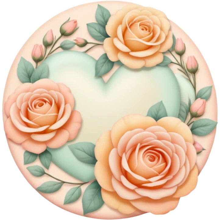 Warm-colored pastel lush romantic vintage aesthetic  emoji