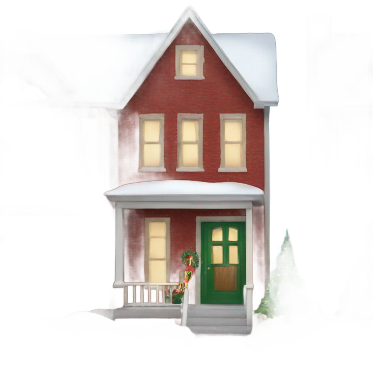 townhome decorated for Christmas emoji