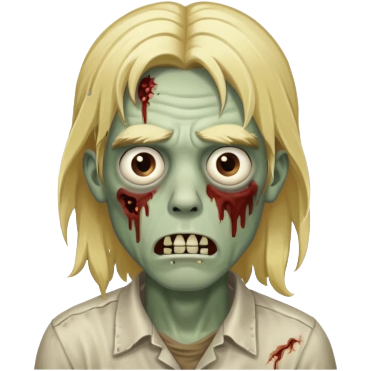 zombie guy with tired eyes and long blond hair  emoji