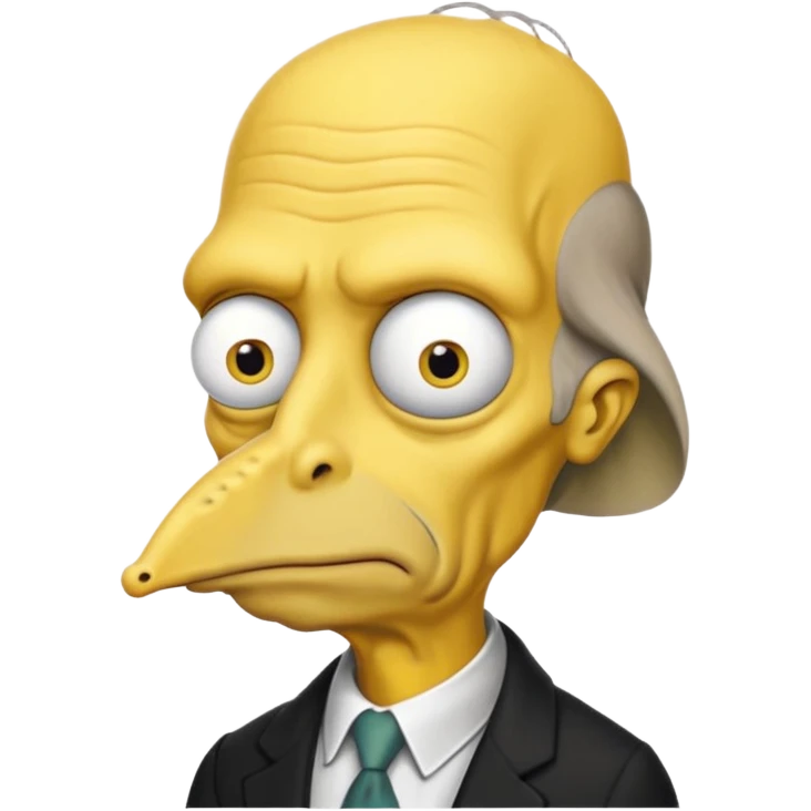 Mr. Burns, simpson, yellow skin tone, very very very long nose. complete yellow emoji