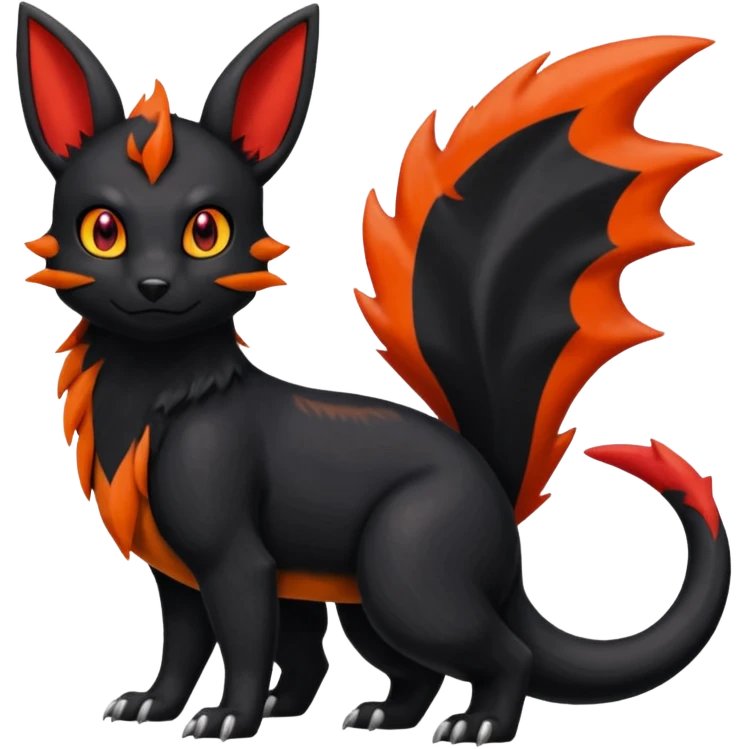 Hairy Umbreon-Charmeleon-Guilmon-fusion emoji