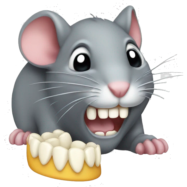 a mouse with a tooth emoji