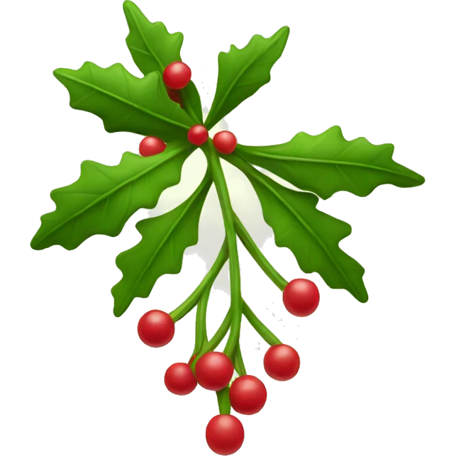 mistletoe with berries emoji