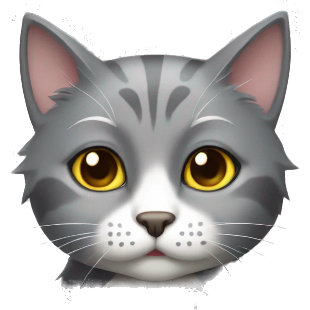 3 paw gray haired cat  emoji