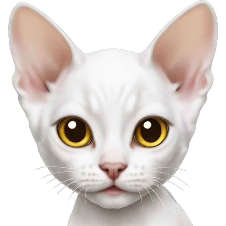 White Devon rex kitten emoji
