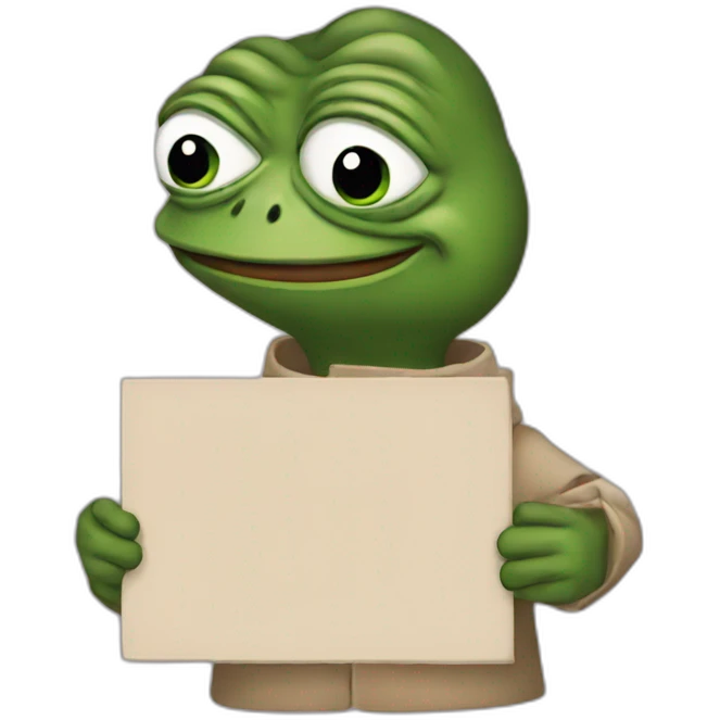 pepe holding a sign emoji